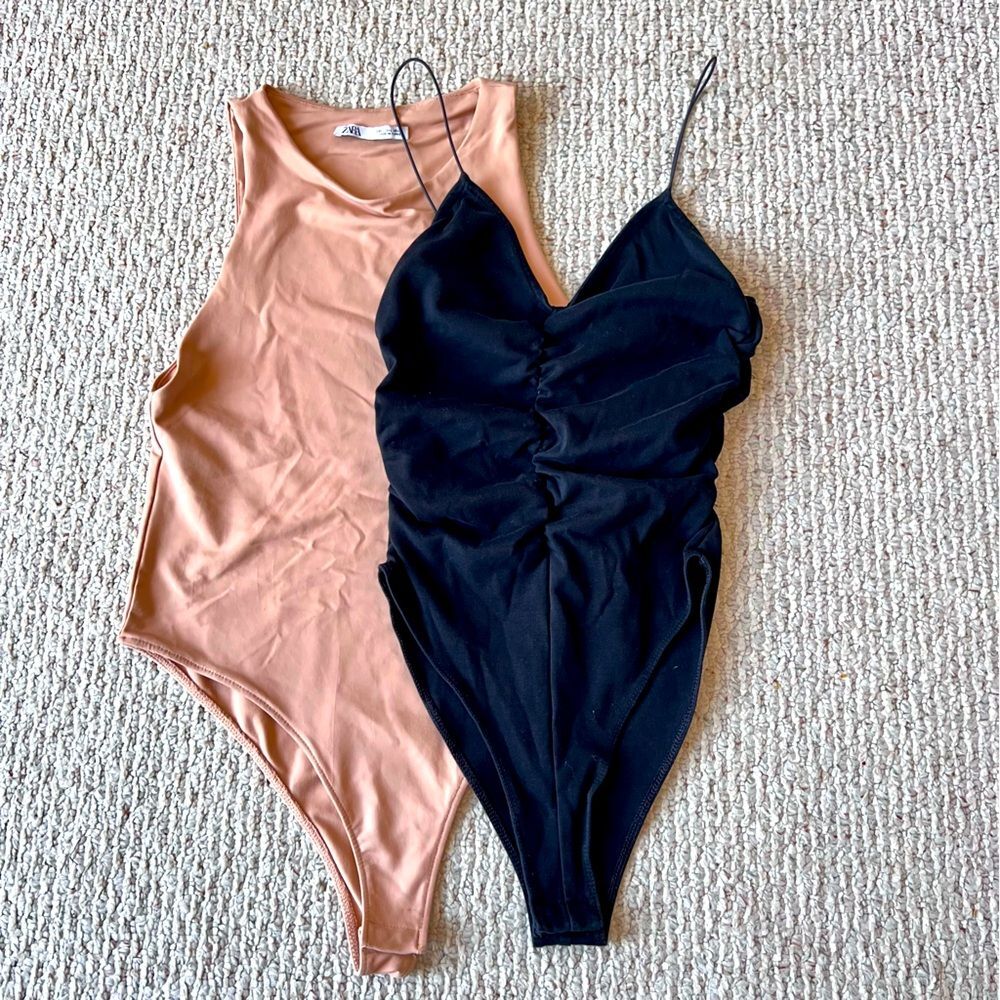 Zara Black and Tan Bodysuits